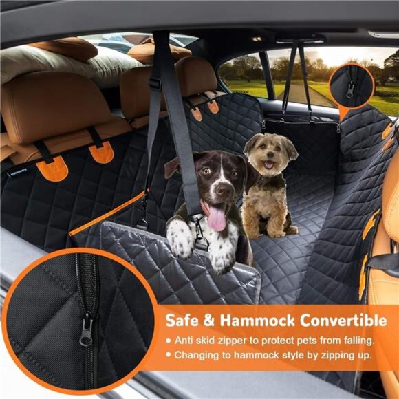Dog Car Seat Cover for Pets 100% Waterproof Seat Cover Hammock 600D Heavy Duty - Picture 2 of 7
